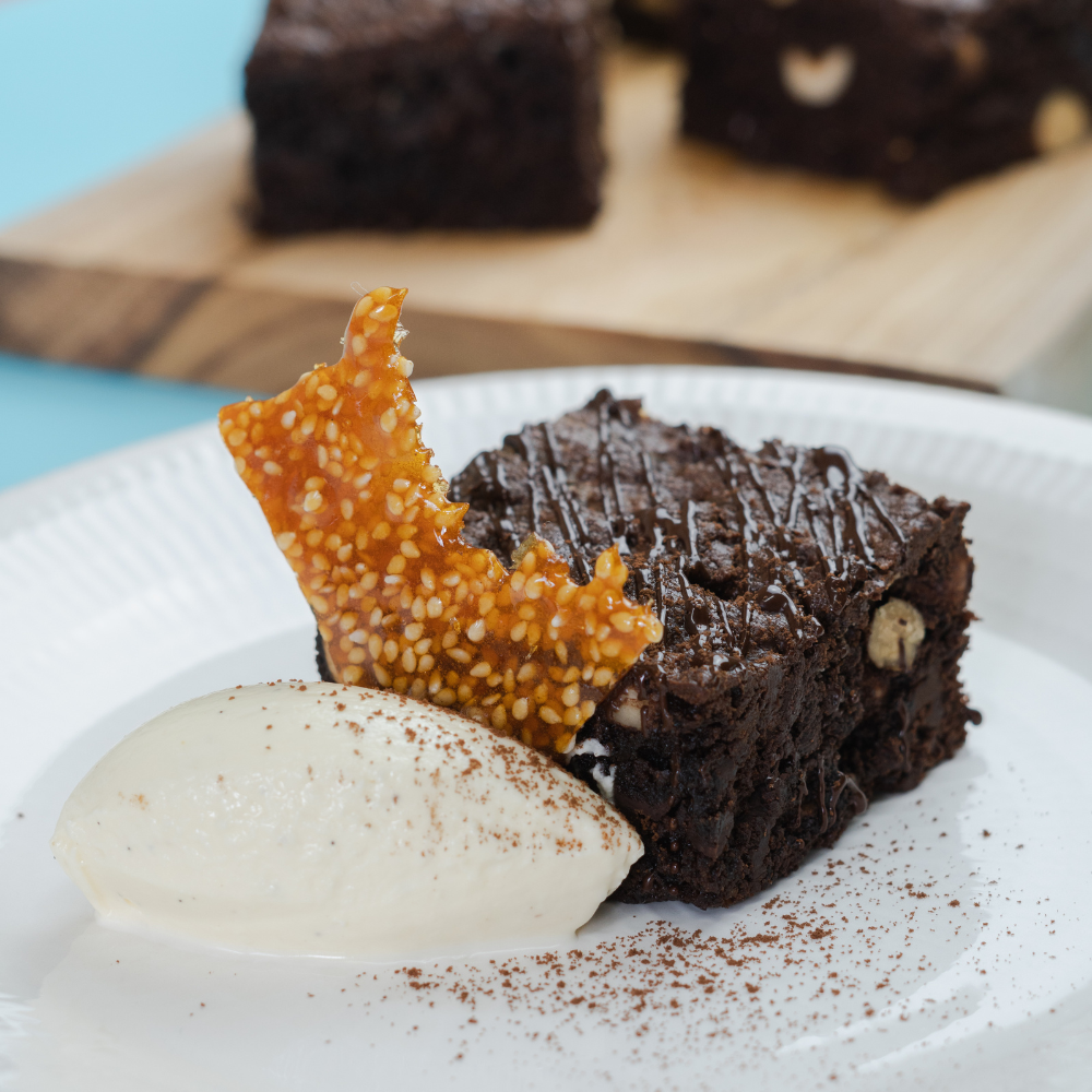 brownies with a kick of sweet tahini